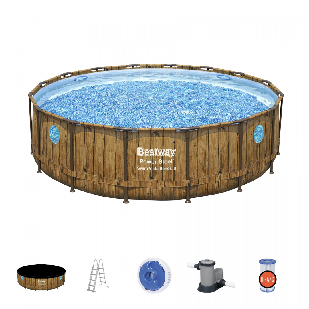 Bestway montažni bazen 488 cm x 122 cm, rattan - cover