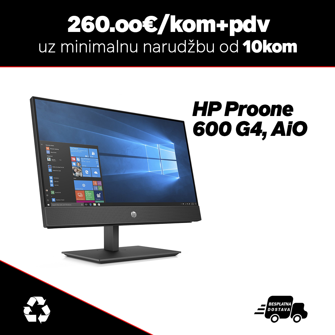 10 x HP Proone 600 G4 AIO 21"/Intel Core i5-8500/8GB SO-DIMM DDR4/256GB SSD/FHD 1920X1080 - cover