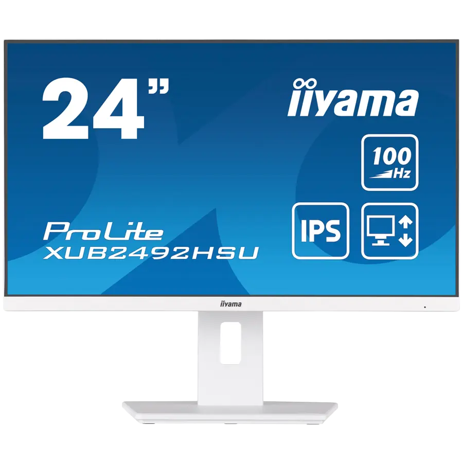 IIYAMA Monitor LED XUB2492HSU-W6 WHITE 23.8&quot; IPS 1920 x 1080 @100Hz 16:9 250 cd/m² 1300:1 0.4ms HDMI DP USB 4 x 3.2  Full Ergonomic - cover