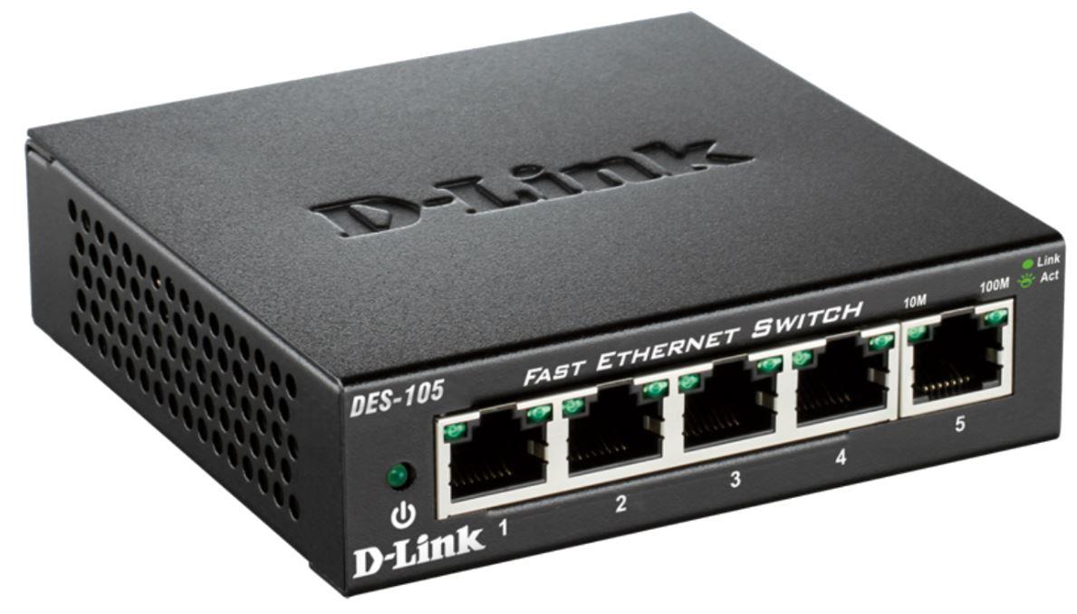 D-Link switch neupravljivi,DES-105/E (metalno kućište) - cover