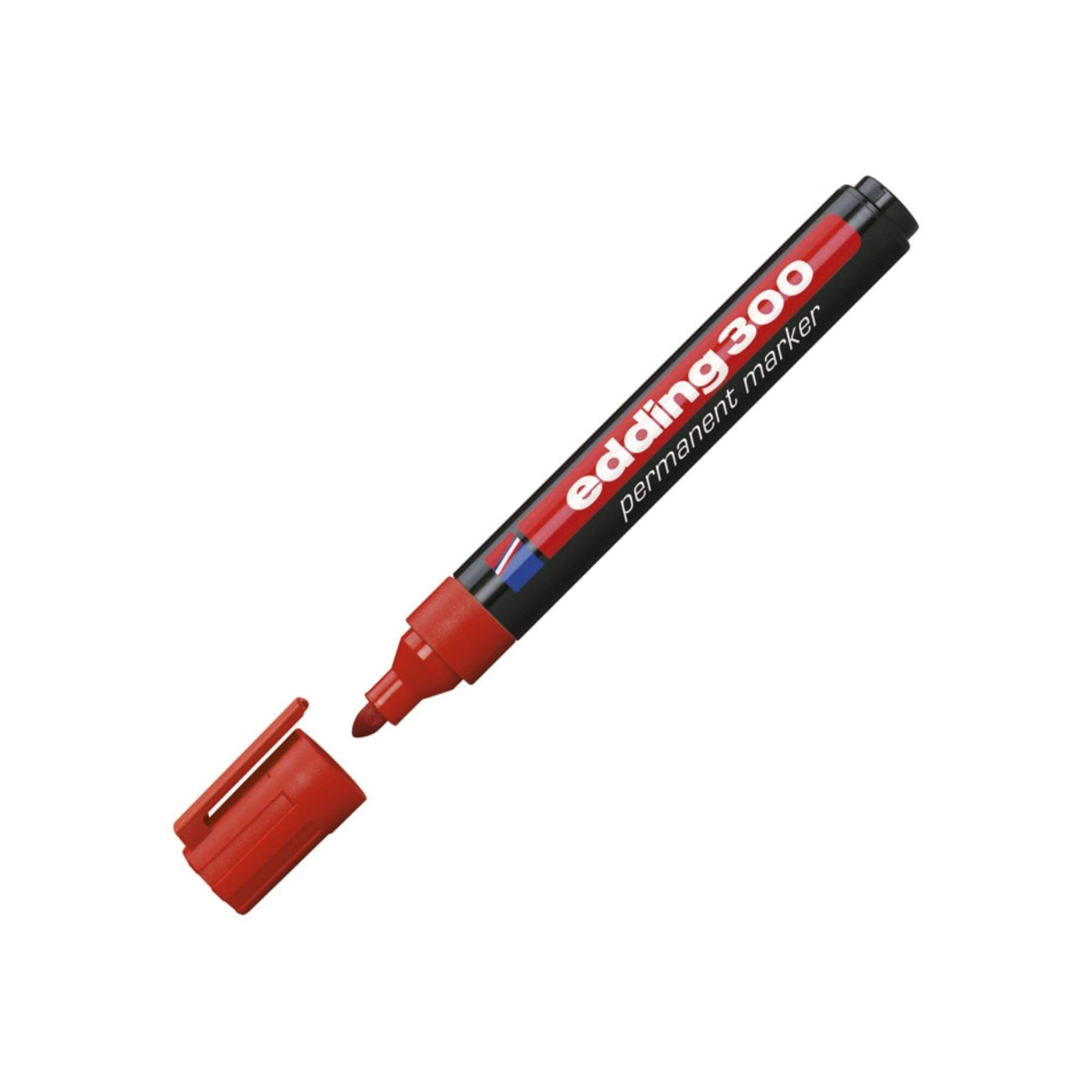 Marker permanentni 1,5-3mm Edding 300 okrugli vrh crveni - cover