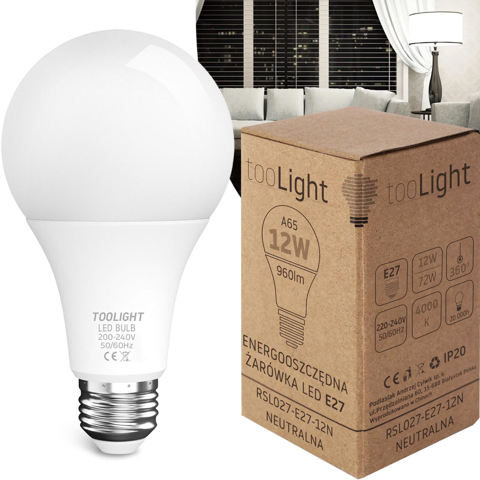 LED žarulja RSL027 E27 12W neutralna - cover