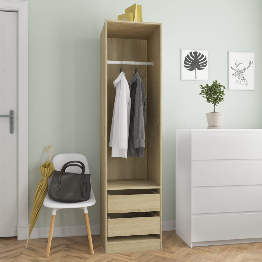 vidaXL Ormar s ladicama boja hrasta 50x50x200 cm od konstruiranog drva - cover