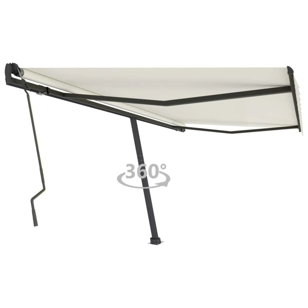 vidaXL Samostojeća tenda na ručno uvlačenje 400 x 300 cm krem - cover