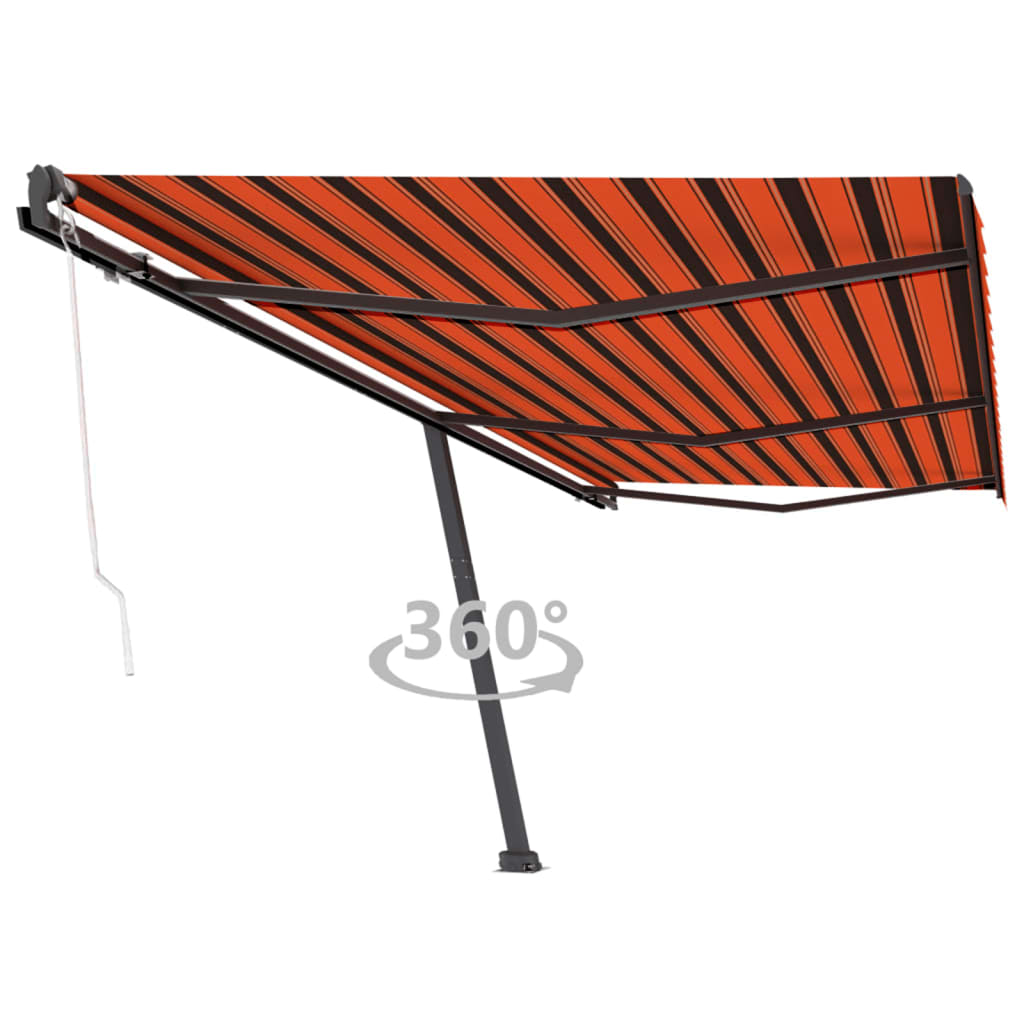 vidaXL Samostojeća automatska tenda 600 x 300 cm narančasto-smeđa - cover