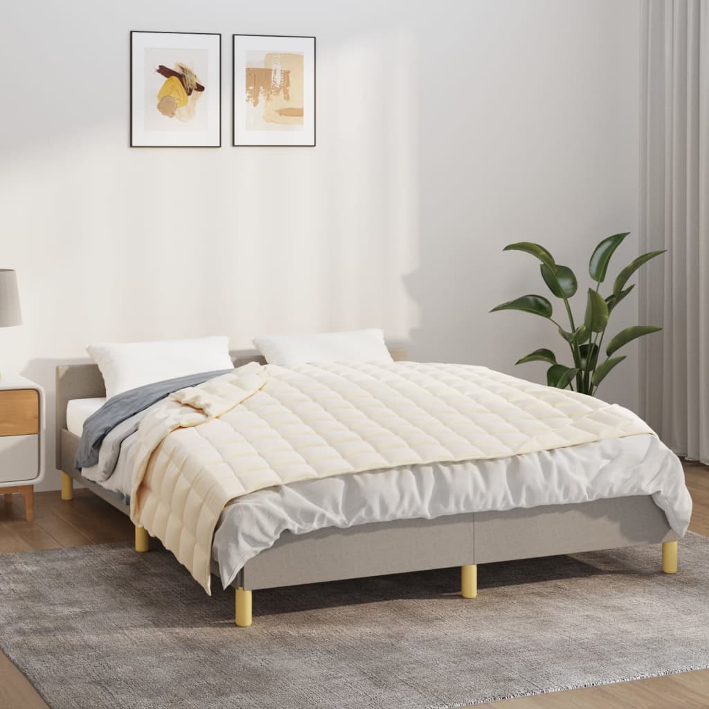 vidaXL Teška deka svijetla krem 120 x 180 cm 9 kg od tkanine - cover
