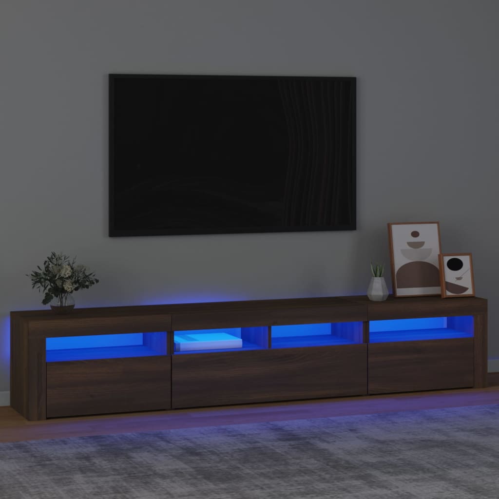vidaXL TV ormarić s LED svjetlima boja smeđeg hrasta 210 x 35 x 40 cm - cover