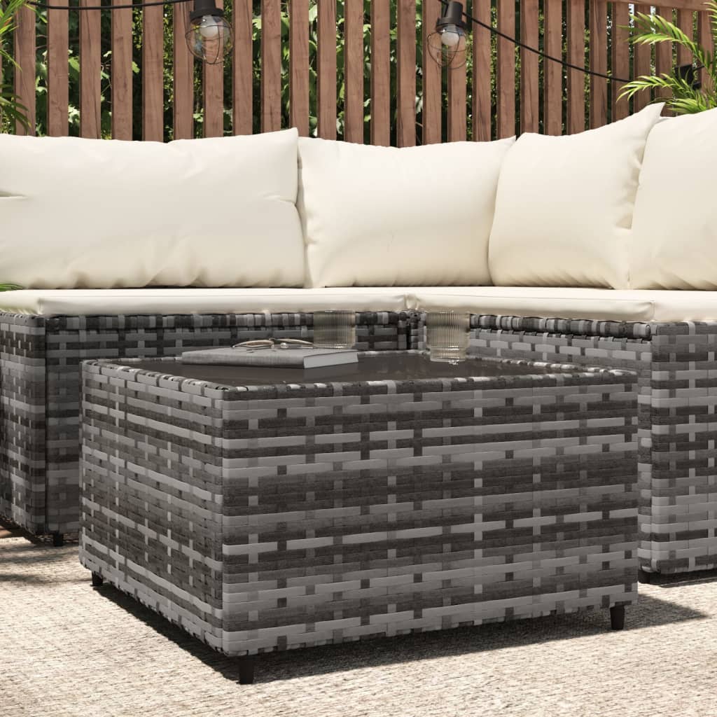 vidaXL Četvrtasti vrtni stolić za kavu sivi 50 x 50 x 30 cm poliratan - cover