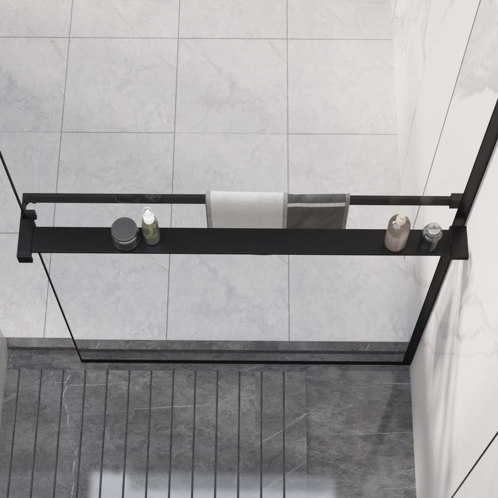 vidaXL Polica za stijenku tuš-kabine crna 90 cm aluminijska - cover
