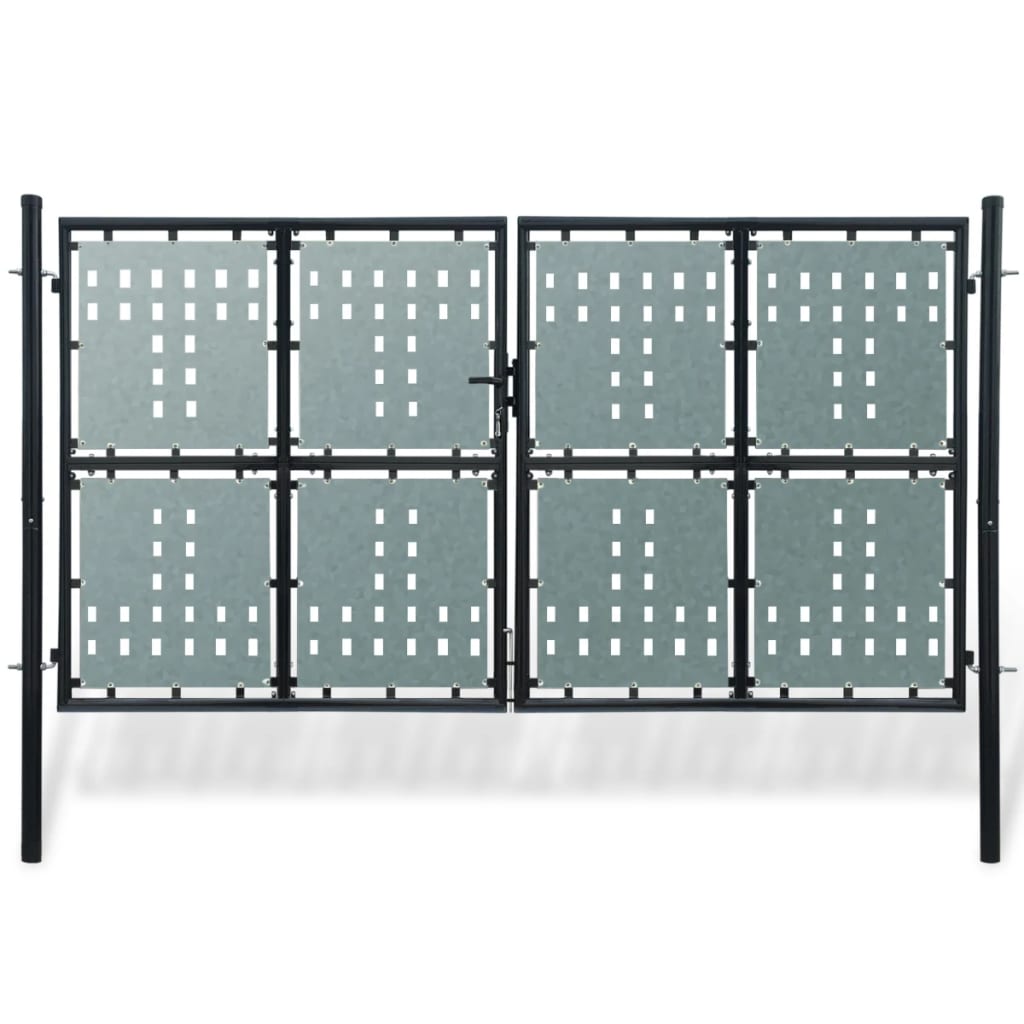vidaXL Crna jednostruka vrata za ogradu 300 x 200 cm - cover