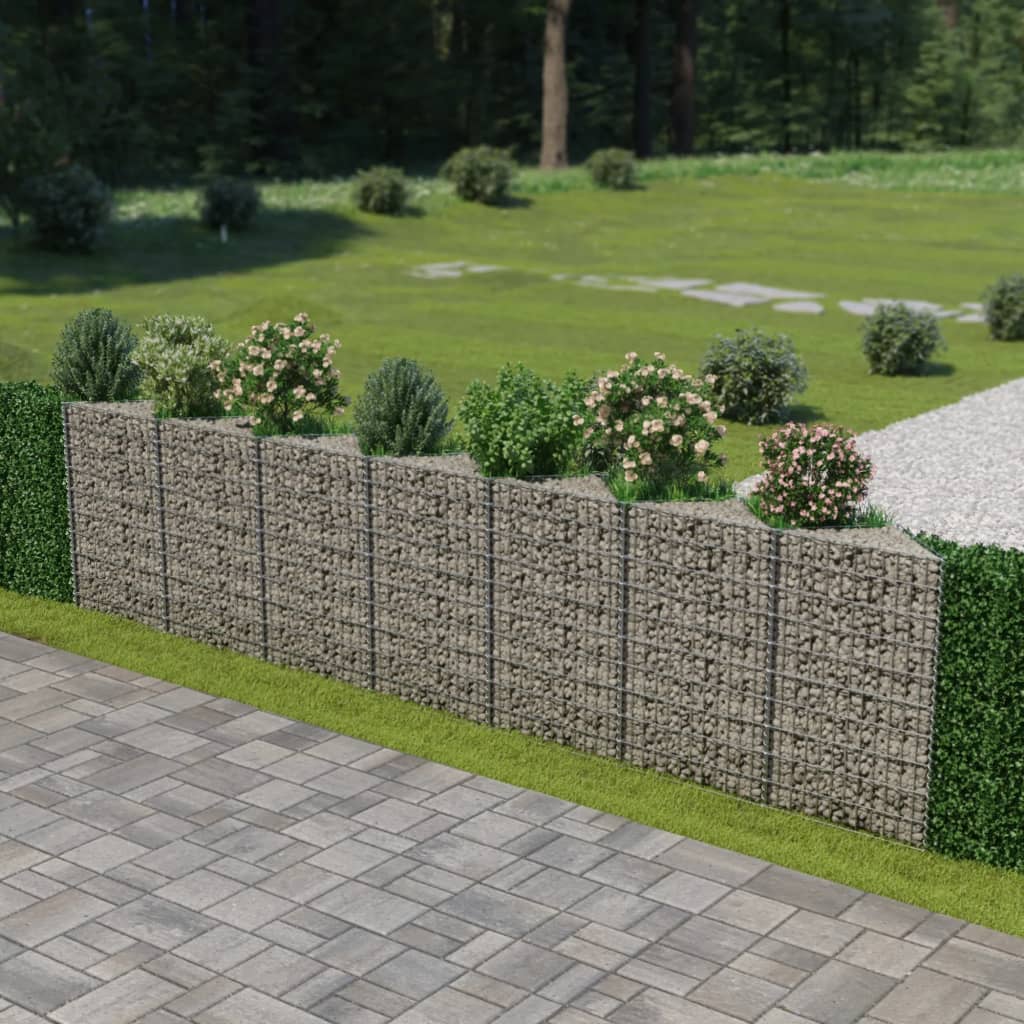 vidaXL Gabionski zid od pocinčanog čelika 450 x 30 x 100 cm - cover