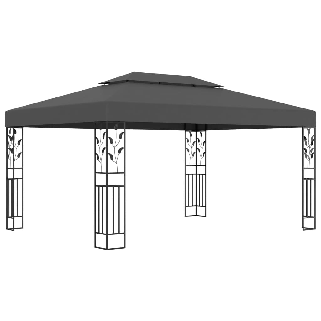 vidaXL Sjenica s dvostrukim krovom 3 x 4 m antracit - cover