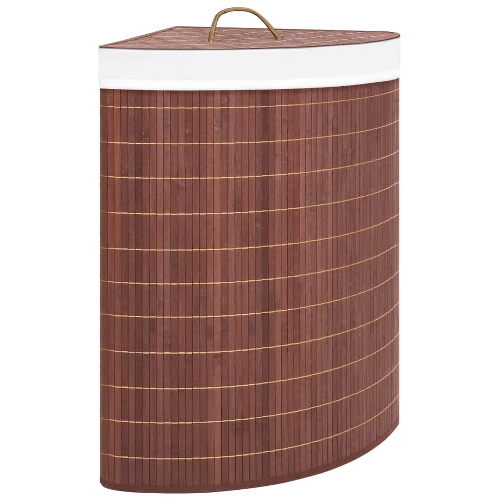 vidaXL Kutna košara za rublje od bambusa smeđa 60 L - cover