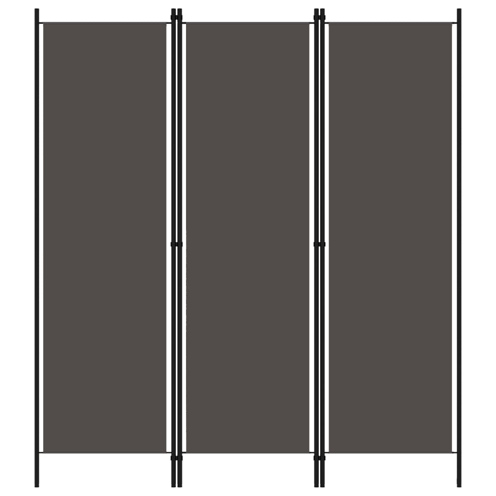 vidaXL Sobna pregrada s 3 panela antracit 150 x 180 cm - cover