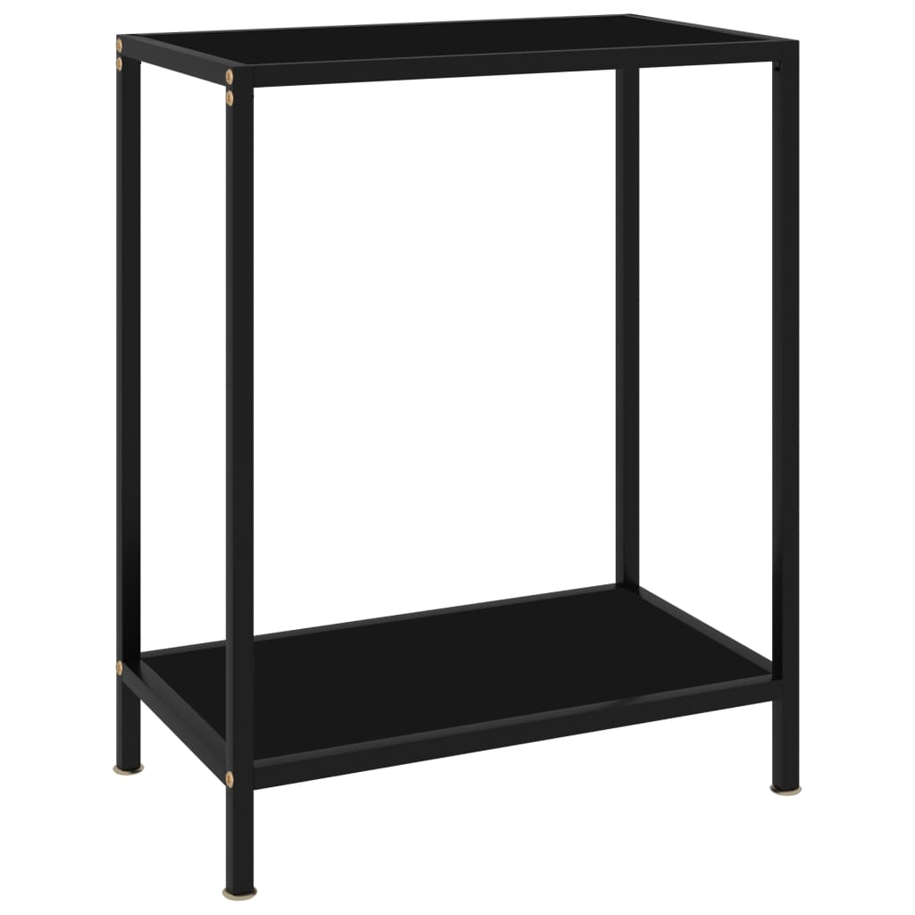 vidaXL Konzolni stol crni 60 x 35 x 75 cm od kaljenog stakla - cover