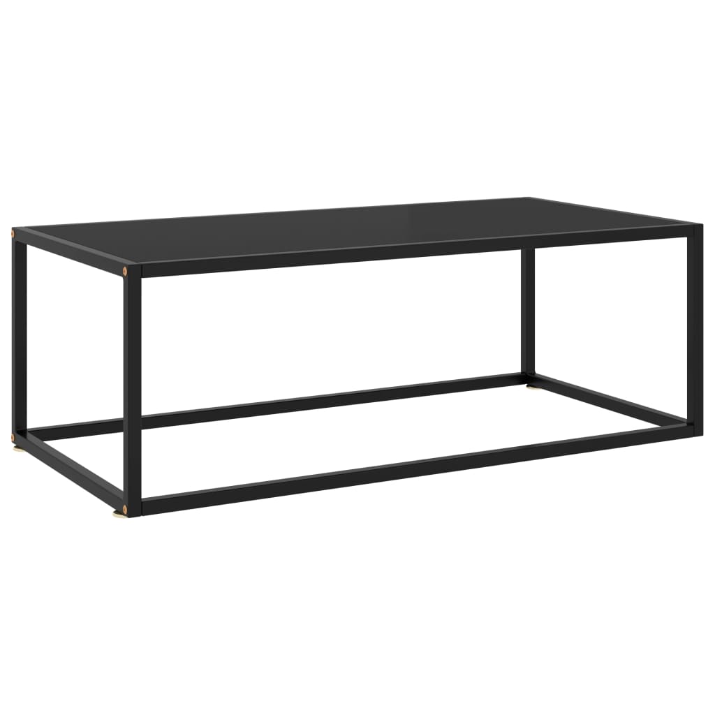 vidaXL Stolić za kavu crni s crnim staklom 100 x 50 x 35 cm - cover
