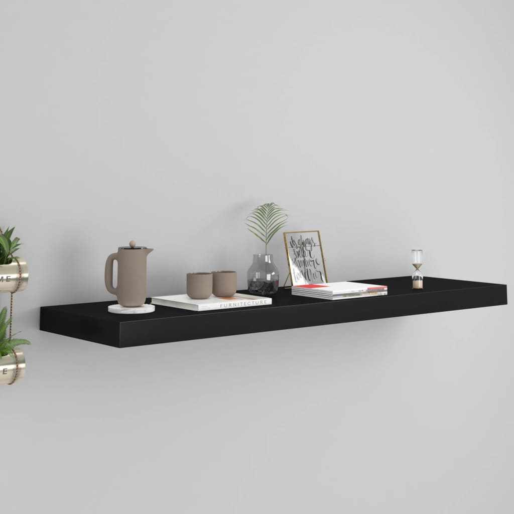 vidaXL Plutajuća zidna polica crna 90 x 23,5 x 3,8 cm MDF - cover