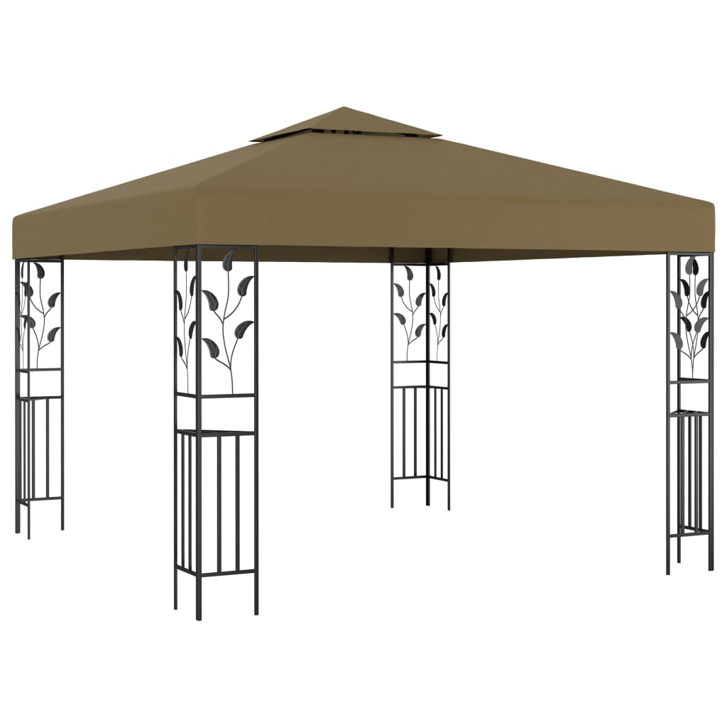 vidaXL Sjenica 3 x 3 m smeđe-siva 180 g/m² - cover
