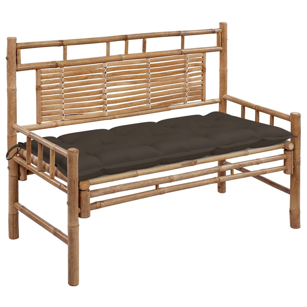 vidaXL Vrtna klupa s jastukom 120 cm od bambusa - cover