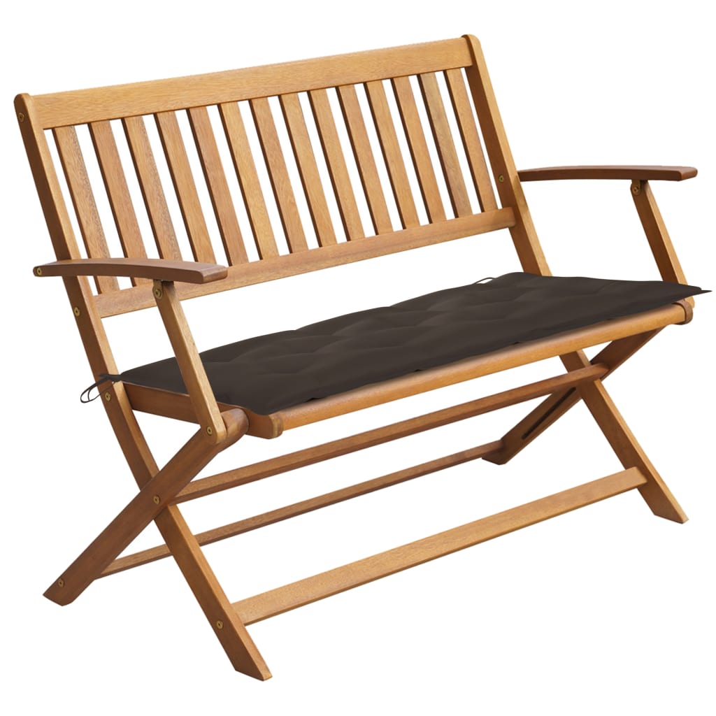 vidaXL Vrtna klupa s jastukom 120 cm od masivnog bagremovog drva - cover