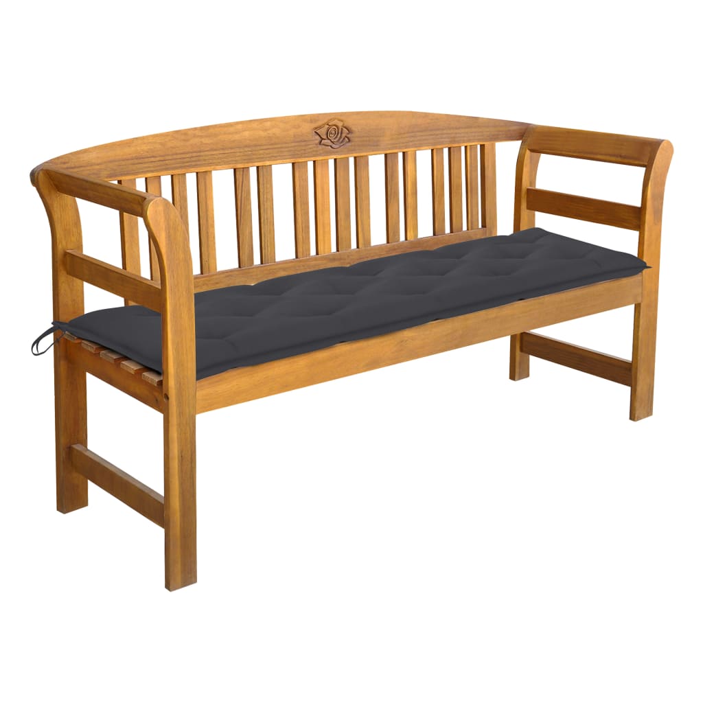 vidaXL Vrtna klupa s jastukom 157 cm od masivnog bagremovog drva - cover
