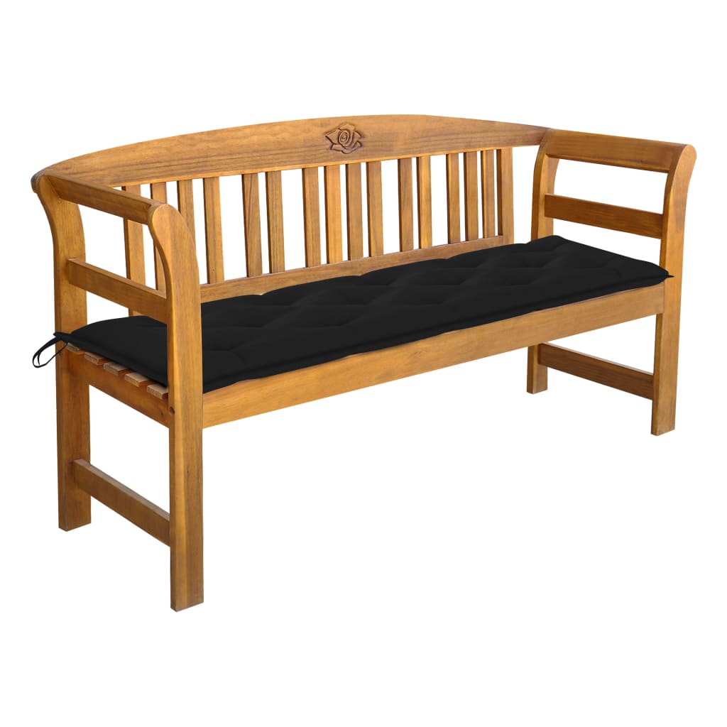 vidaXL Vrtna klupa s jastukom 157 cm od masivnog bagremovog drva - cover