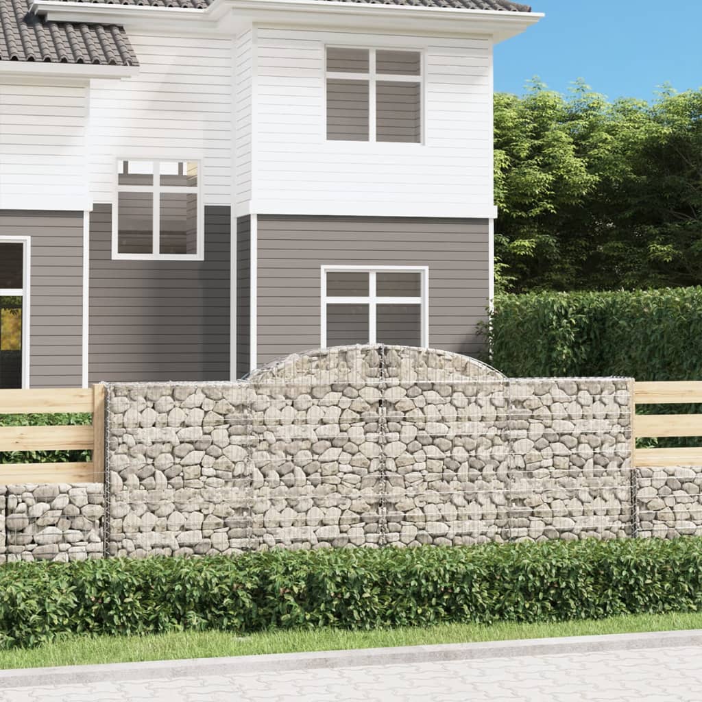 vidaXL Lučne gabionske košare 7 kom 300x50x120/140cm pocinčano željezo - cover