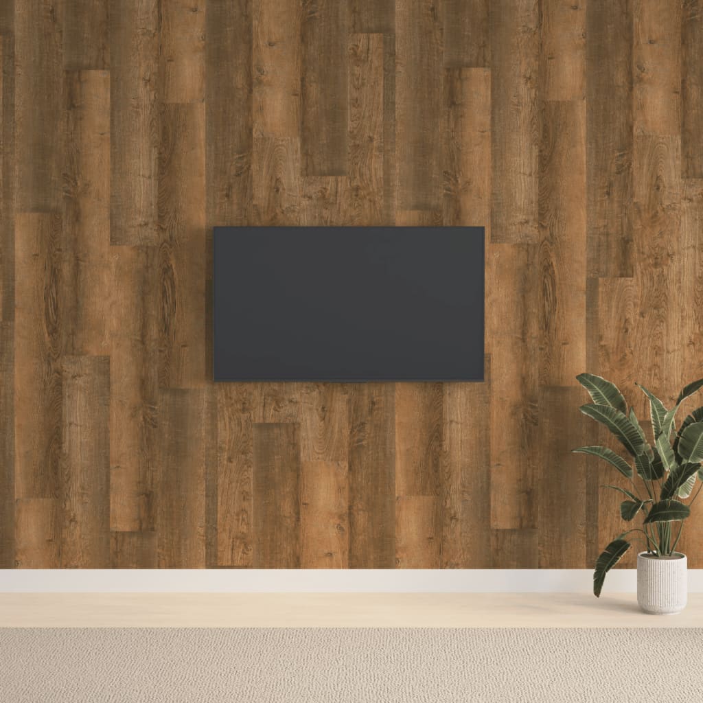 vidaXL Zidne ploče s izgledom drva smeđe od PVC-a 2,06 m² - cover