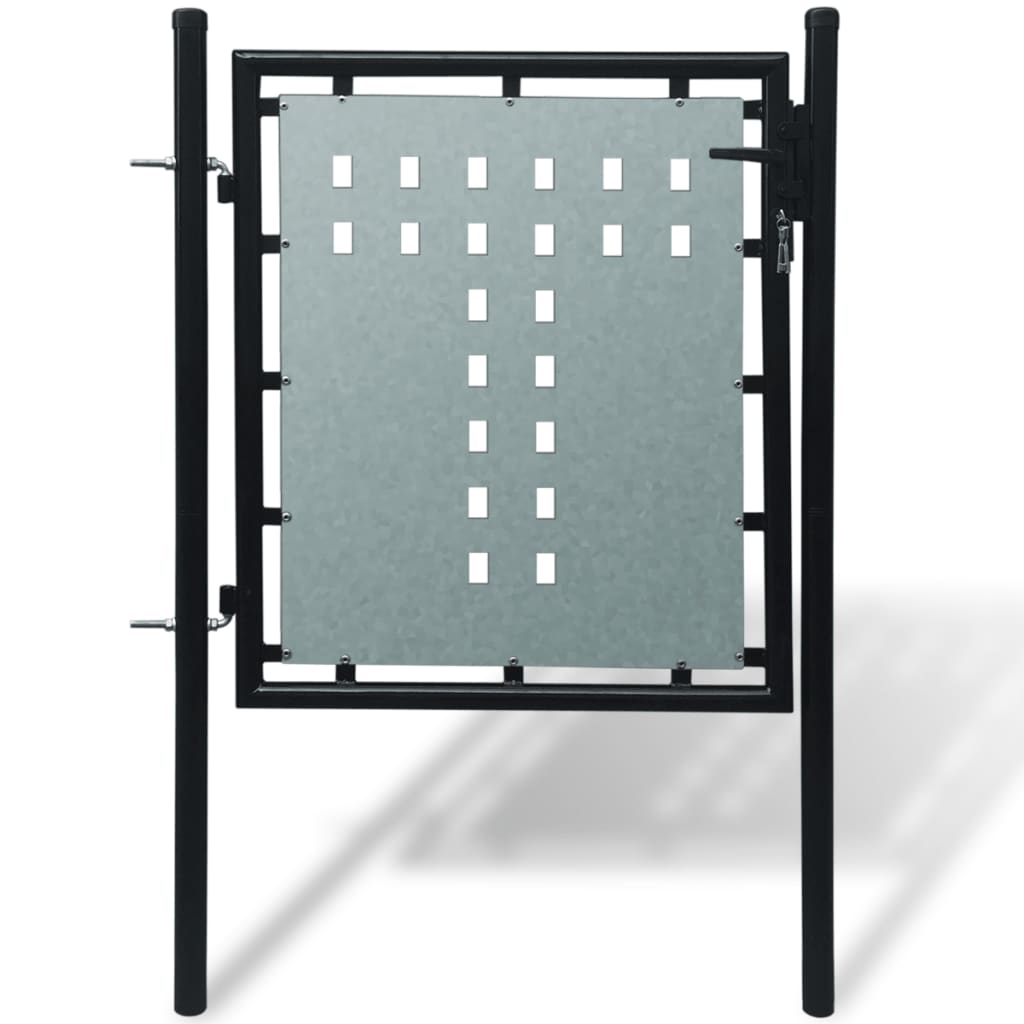 vidaXL Crna jednostruka vrata za ogradu 100 x 150 cm - cover