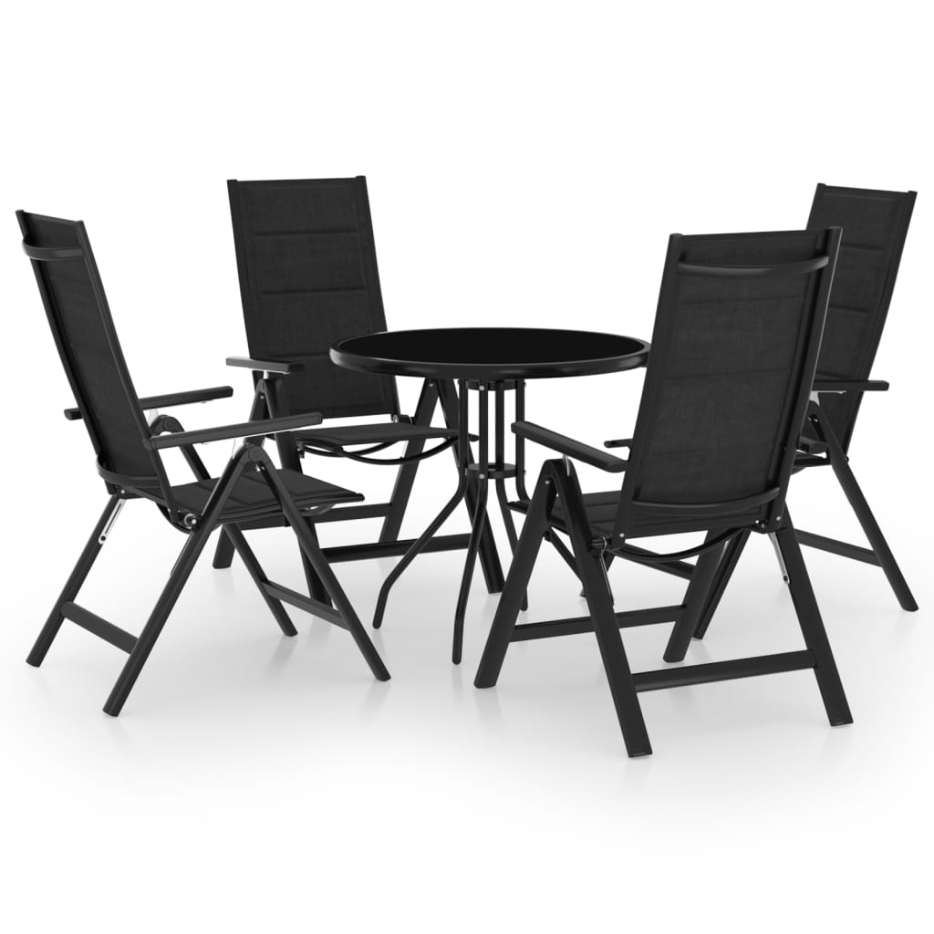 vidaXL 5-dijelni bistro set crni i antracit - cover