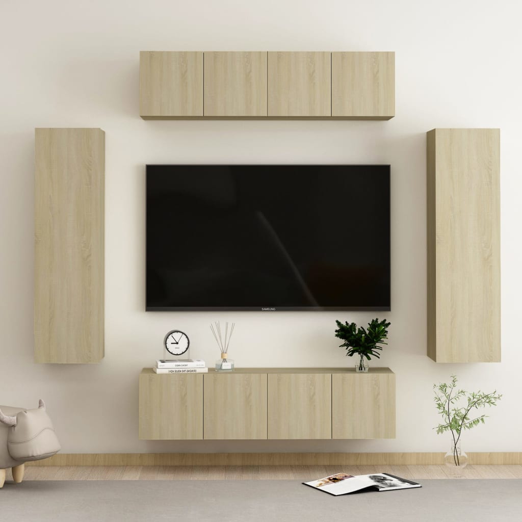 vidaXL 6-dijelni set TV ormarića boja hrasta sonome konstruirano drvo - cover