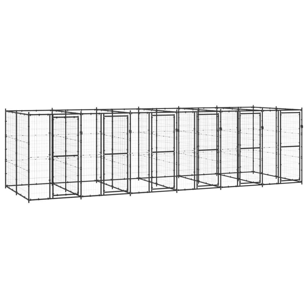 vidaXL Vanjski kavez za pse čelični 14,52 m² - cover