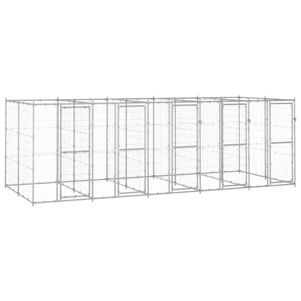 vidaXL Vanjski kavez za pse od pocinčanog čelika 12,1 m² - cover