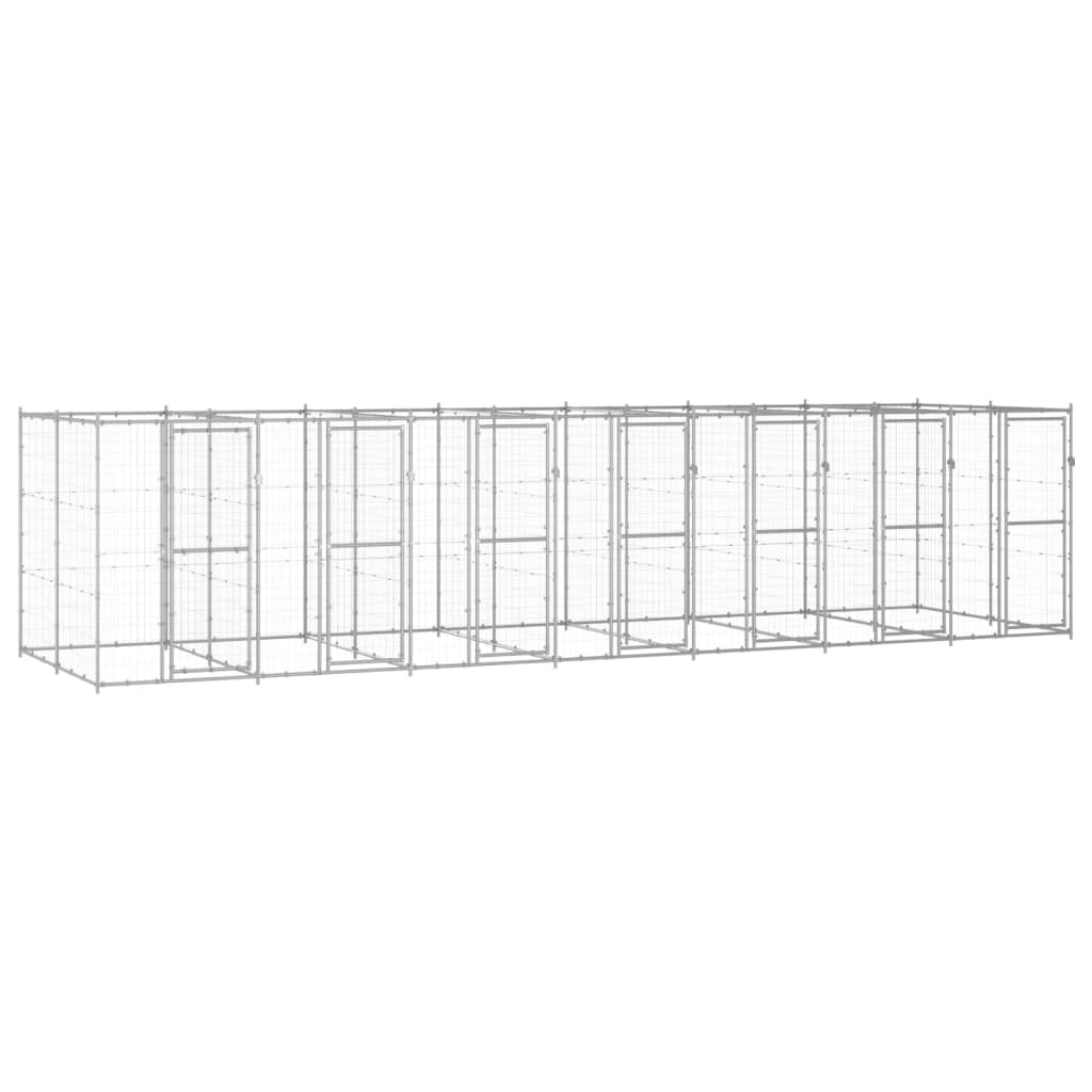 vidaXL Vanjski kavez za pse od pocinčanog čelika 16,94 m² - cover