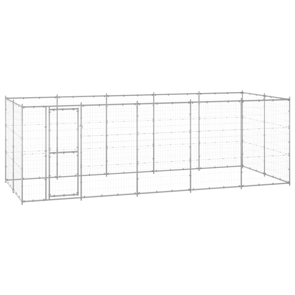 vidaXL Vanjski kavez za pse od pocinčanog čelika 12,1 m² - cover
