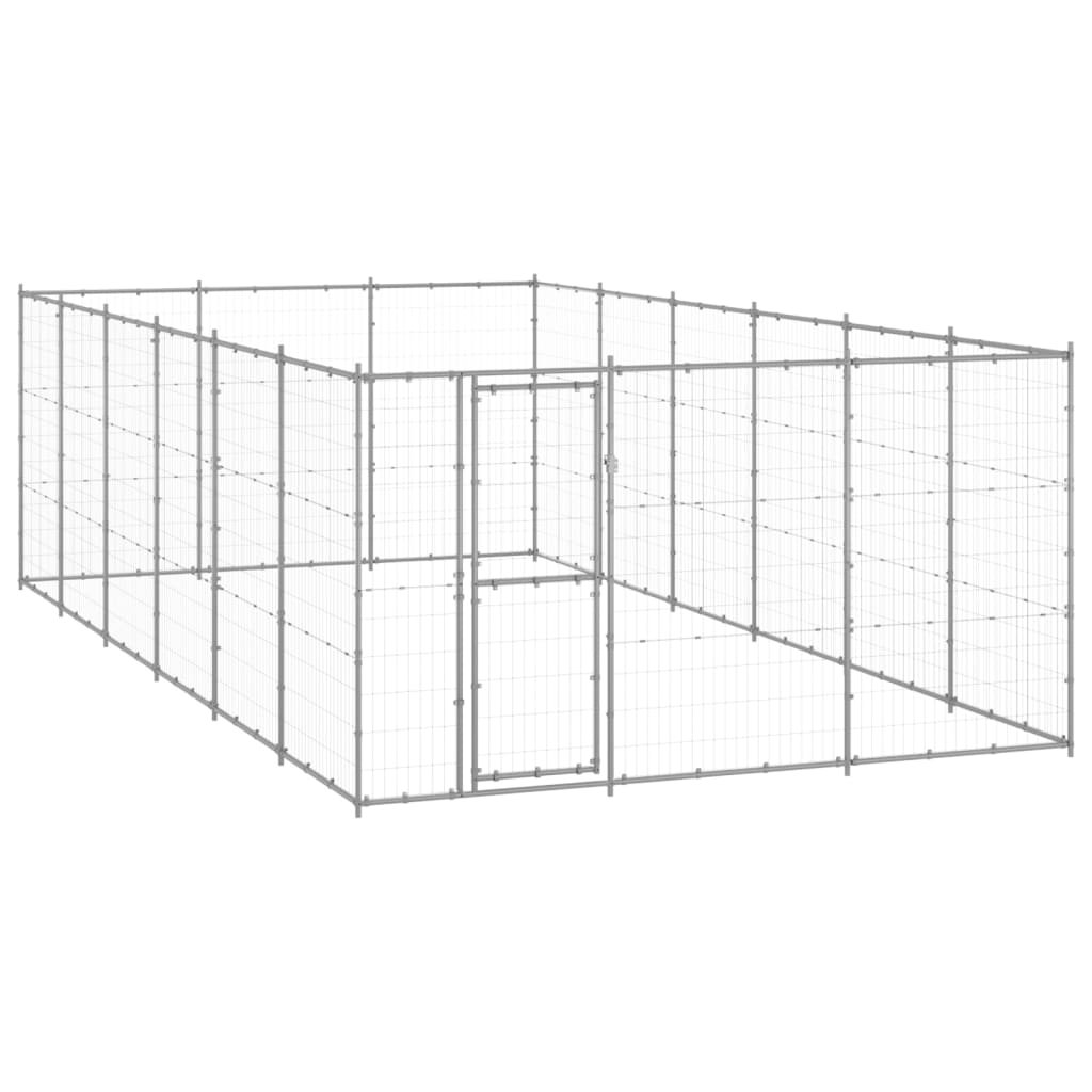 vidaXL Vanjski kavez za pse od pocinčanog čelika 21,78 m² - cover
