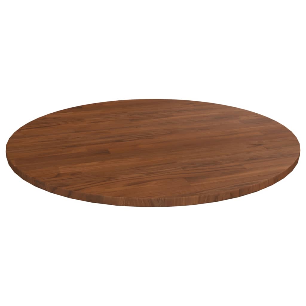 vidaXL Okrugla stolna ploča tamnosmeđa Ø 80x1,5cm tretirana hrastovina - cover