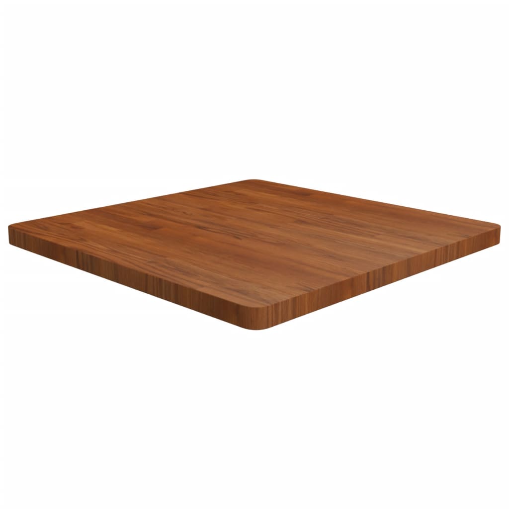 vidaXL Četvrtasta stolna ploča tamnosmeđa 80x80x4 cm tretirani hrast - cover