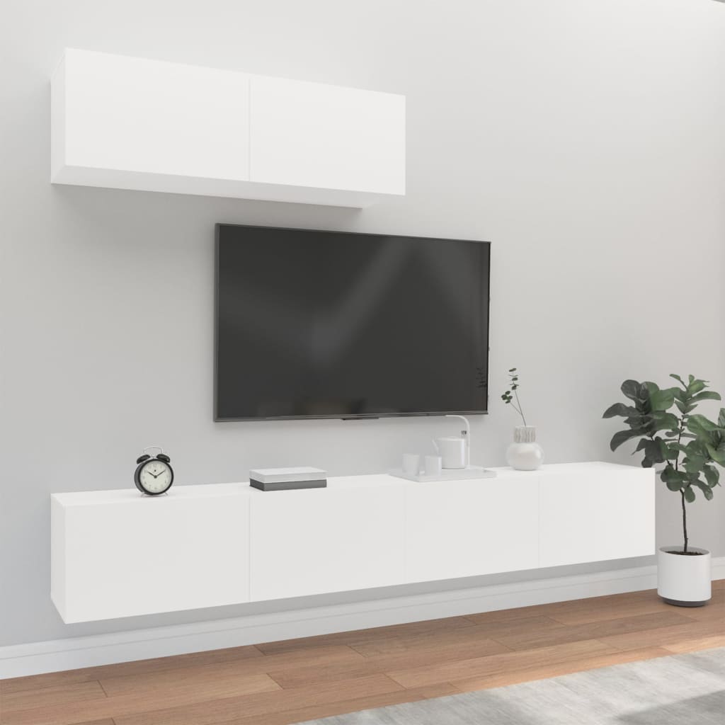 vidaXL 3-dijelni set TV ormarića bijeli od konstruiranog drva - cover