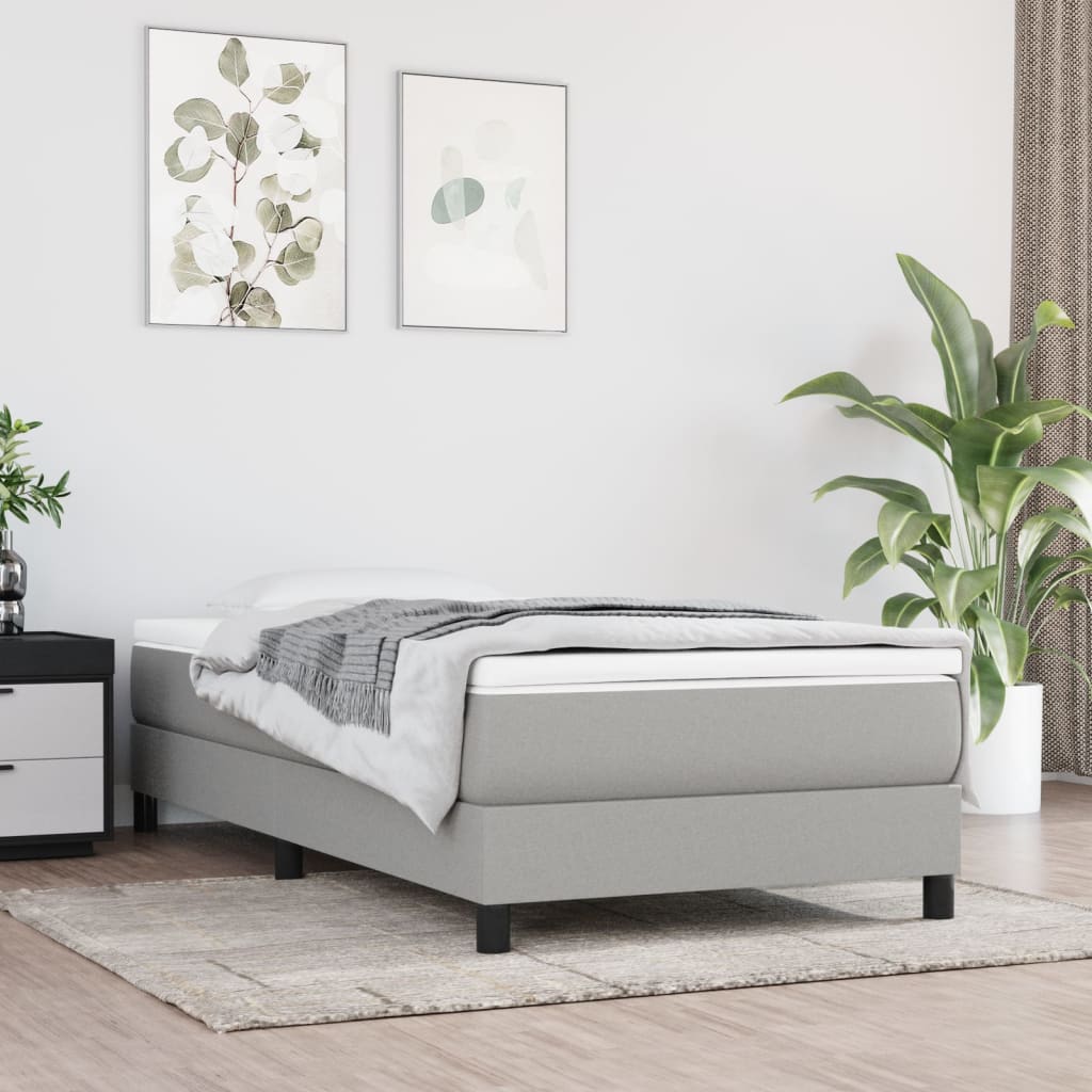 vidaXL Madrac s džepičastim oprugama svjetlosivi 90x190x20 cm tkanina - cover