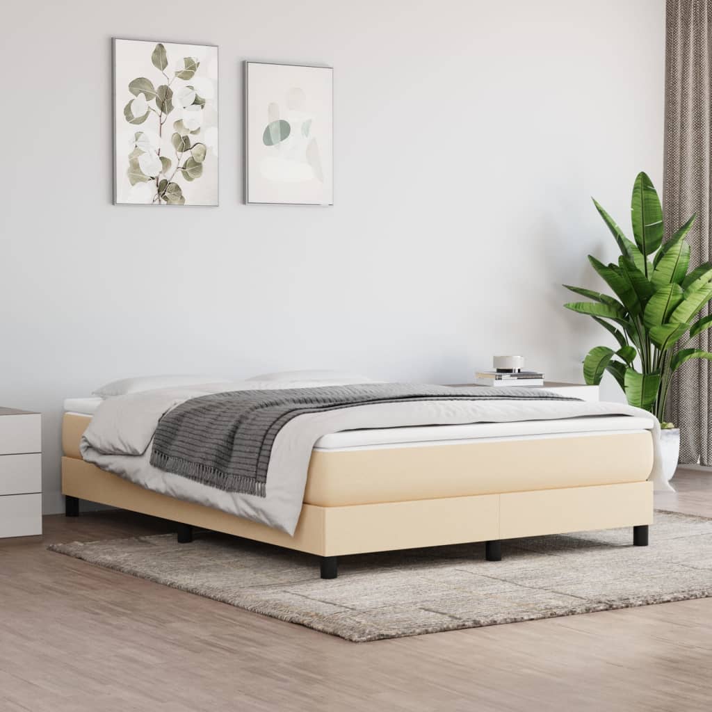 vidaXL Madrac s džepičastim oprugama krem 140x190x20 cm od tkanine - cover