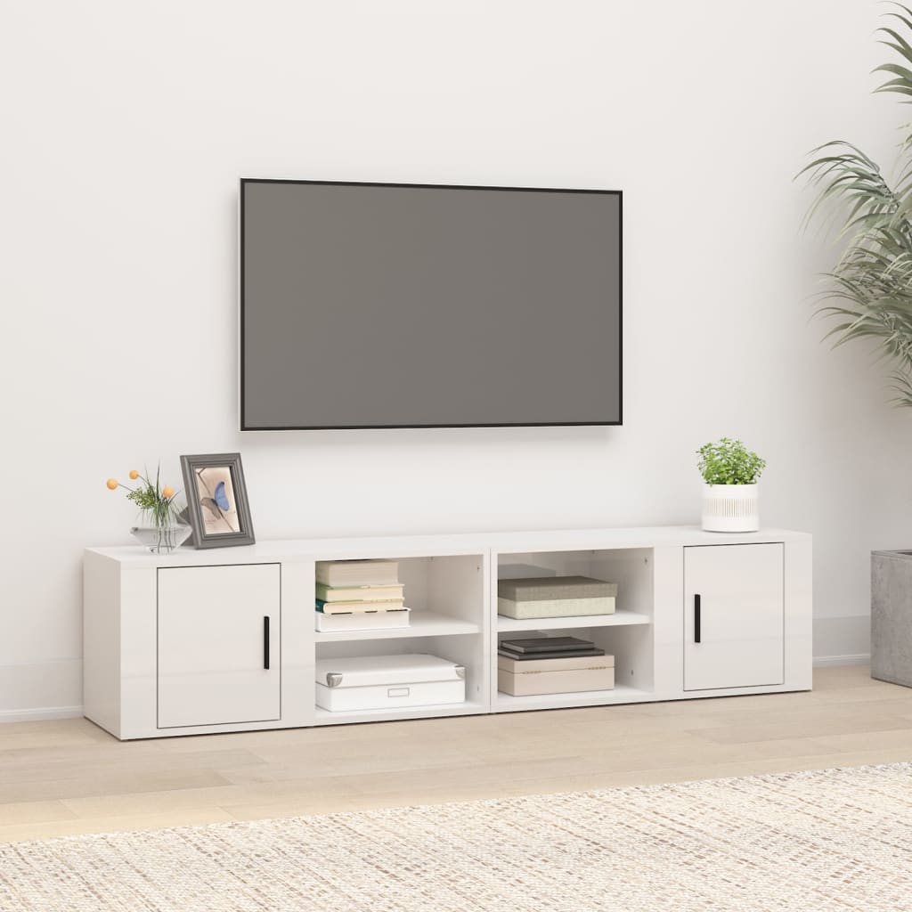 vidaXL TV ormarić 2 kom sjajni bijeli 80x31,5x36 cm konstruirano drvo - cover