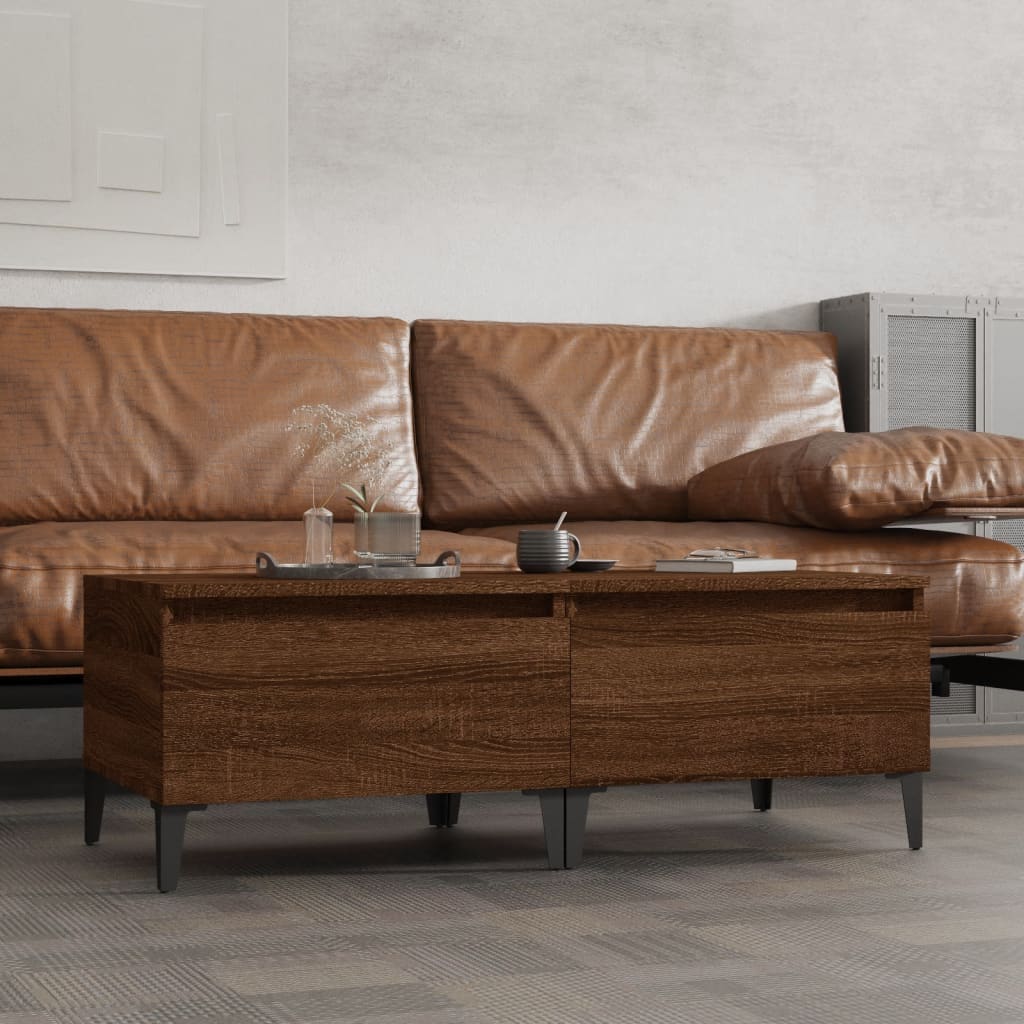 vidaXL Bočni stolići 2 kom Smeđi hrasta 50x46x35 cm konstruirano drvo - cover