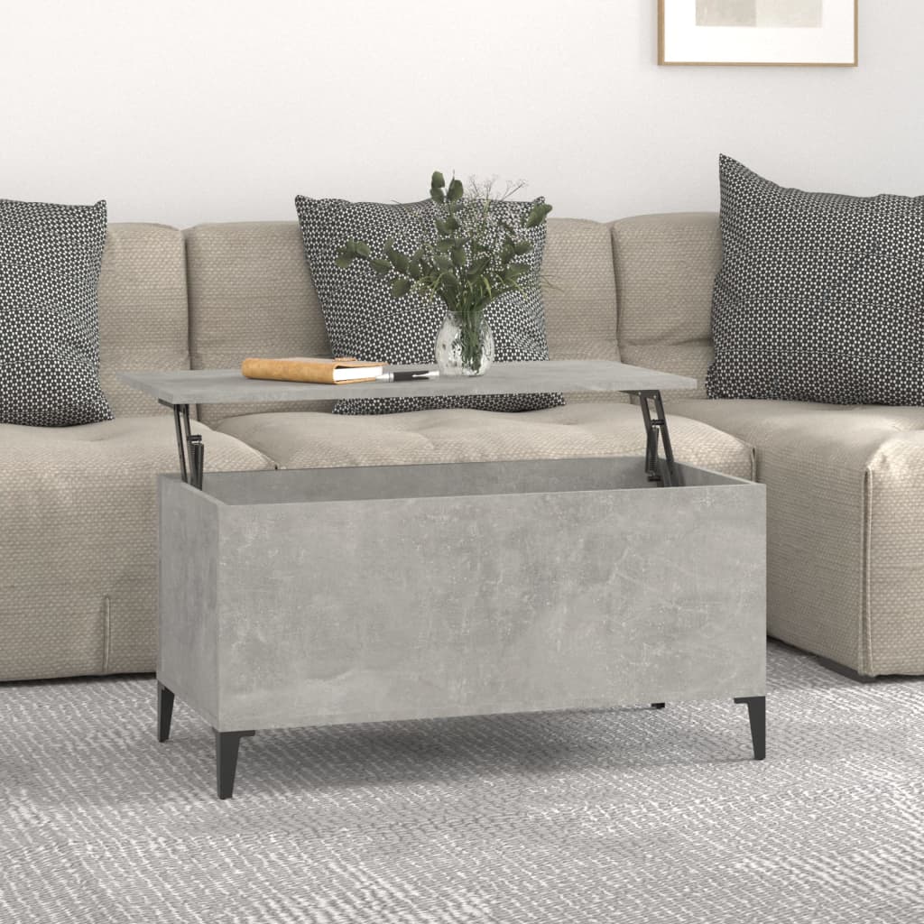 vidaXL Stolić za kavu siva boja betona 90x44,5x45 cm konstruirano drvo - cover