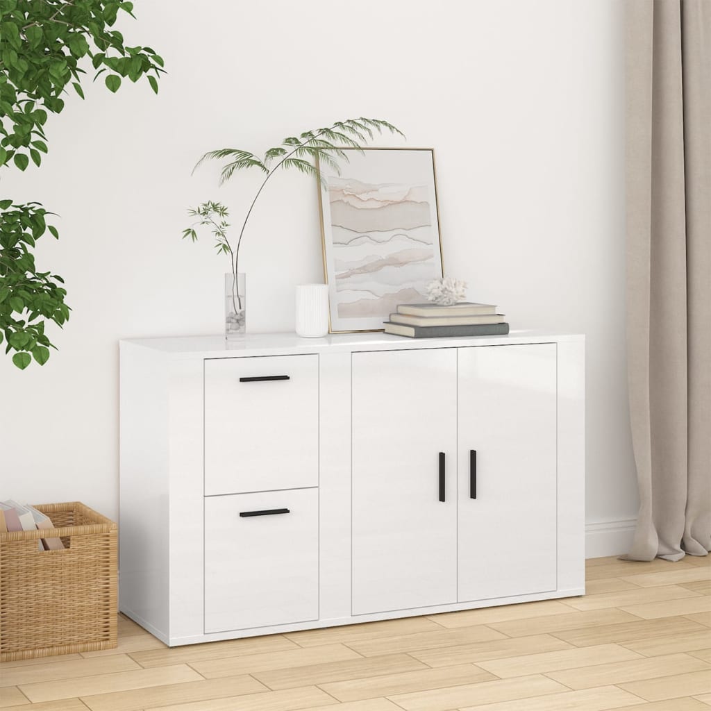 vidaXL Komoda sjajna bijela 100 x 33 x 59,5 cm od konstruiranog drva - cover