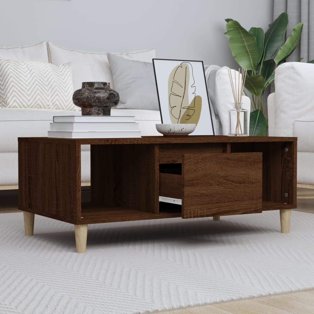 vidaXL Stolić za kavu smeđi hrast 90x50x36,5 cm konstruirano drvo - cover