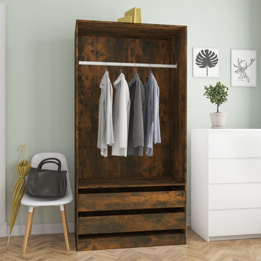 vidaXL Ormar boja dimljenog hrasta 100 x 50 x 200 cm konstruirano drvo - cover