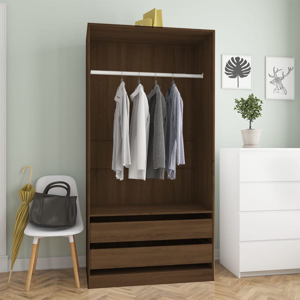 vidaXL Ormar boja smeđeg hrasta 100 x 50 x 200 cm konstruirano drvo - cover