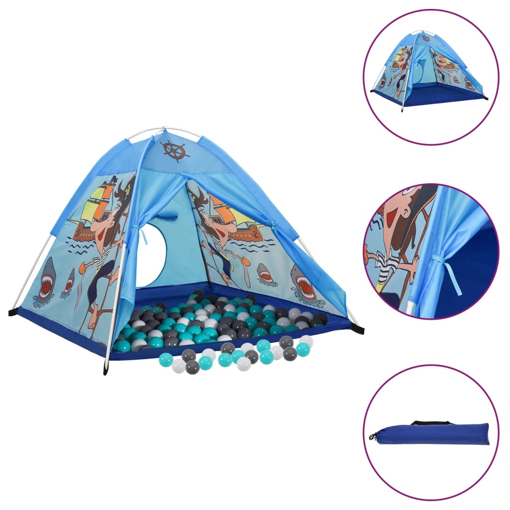vidaXL Dječji šator za igru s 250 loptica plavi 120 x 120 x 90 cm - cover