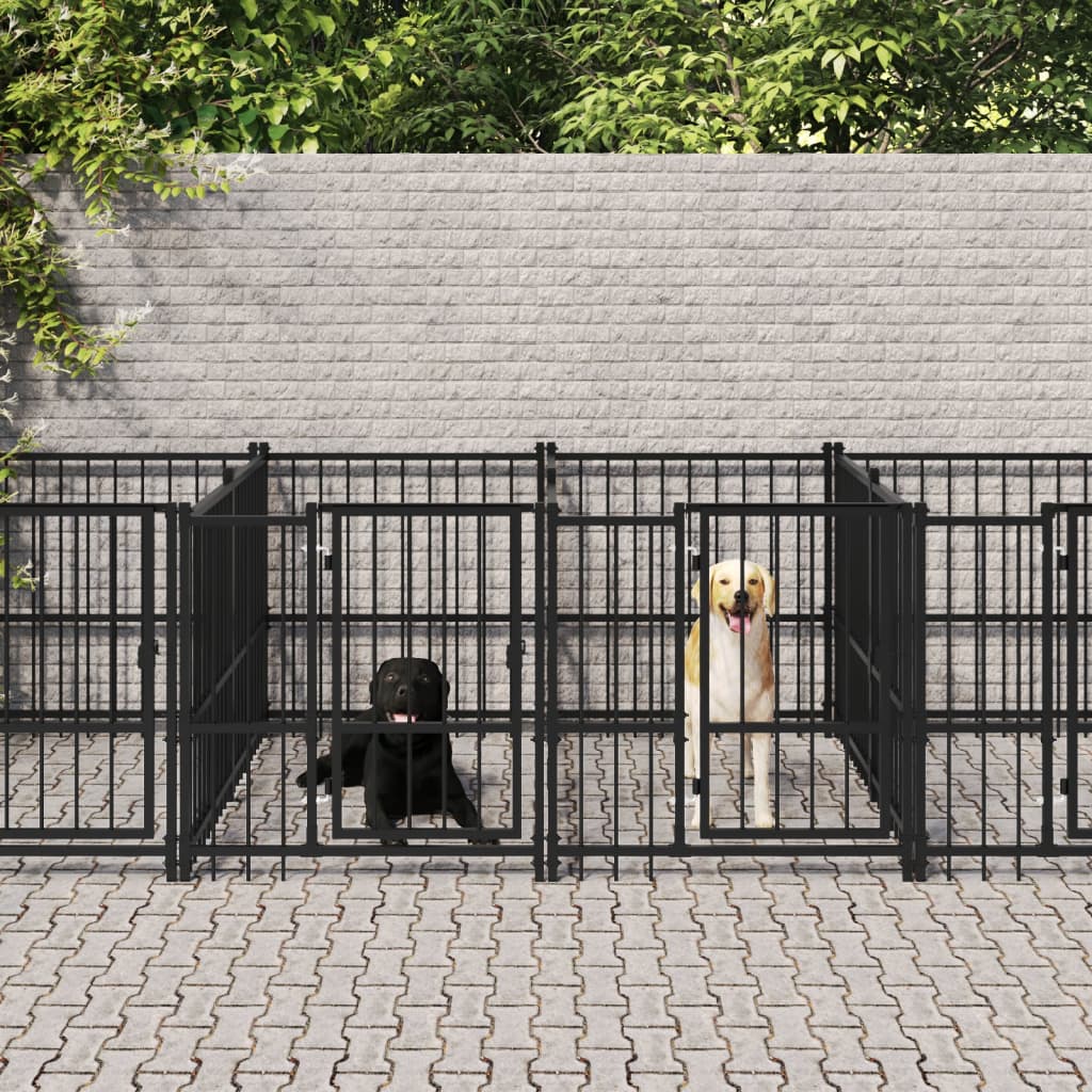 vidaXL Vanjski kavez za pse čelični 11,26 m² - cover